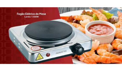 fogao eletrico portatil de mesa 1 boca agratto 110v 10