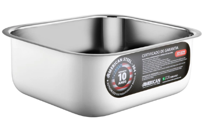 cuba de inox n2 white 56x34 alto brilho american steel 6