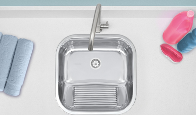 tanque tramontina encaixe aco inox brilhante 40x40 94403407 instalado 400x34