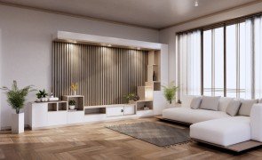 decoracao de alto padrao com painel de ripados