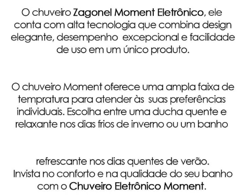 informacoes chuveiro