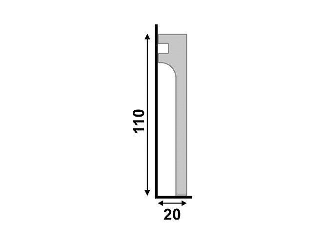 rodape de poliestireno reforma 548 branco com 110mm de altura santa luzia