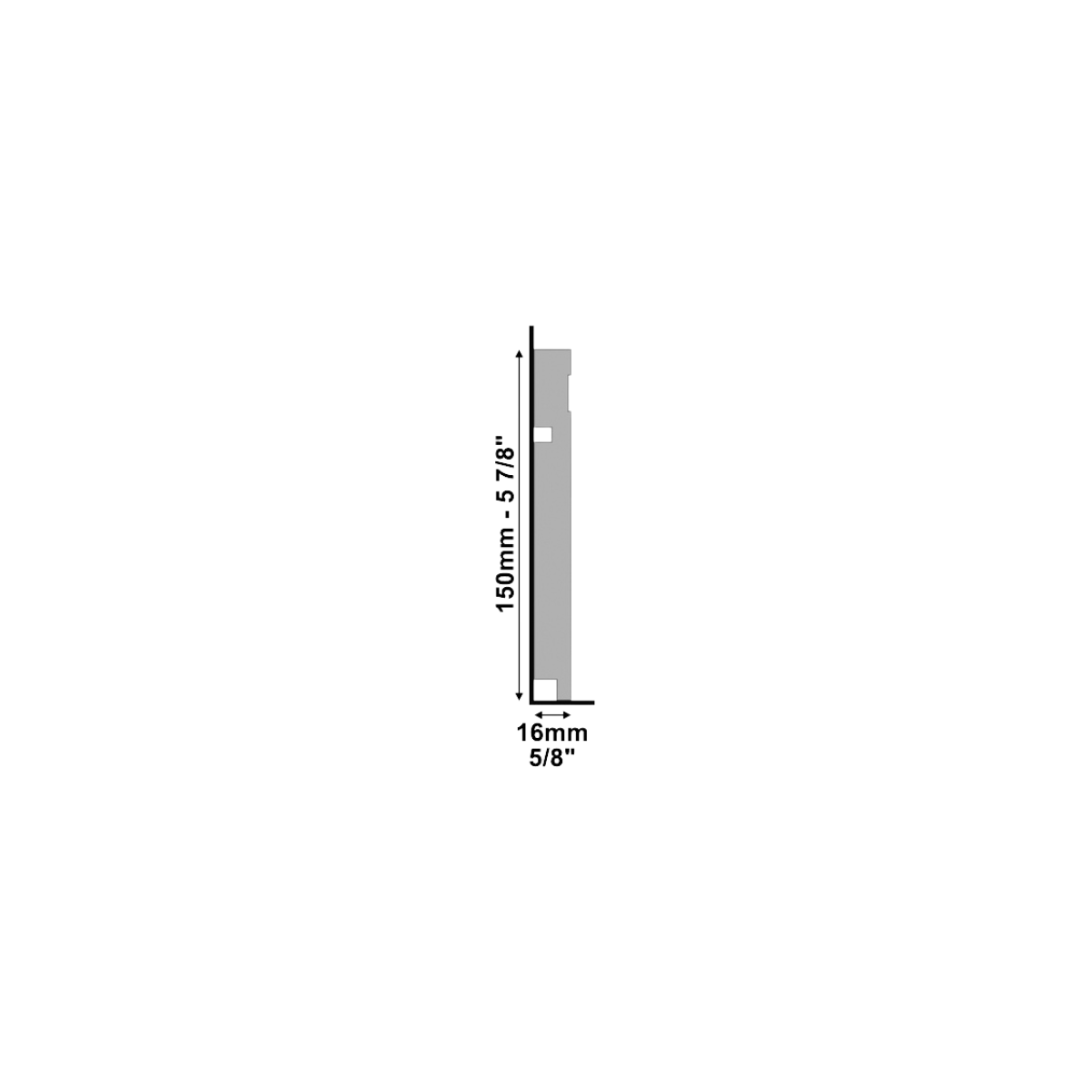 rodape de poliestireno 3480 preto com 150mm altura santa luzia