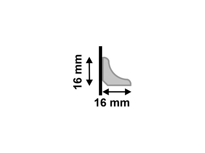 meia cana 602 branca de poliestireno com 16mm de altura santa luzia 1